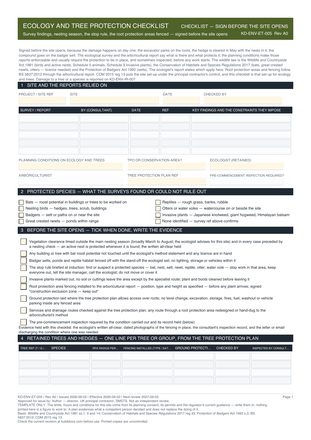 Ecology and Tree Protection Checklist preview