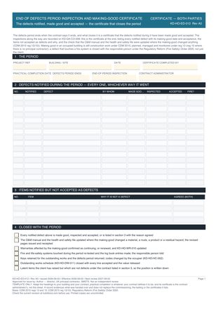 End of Defects Period Inspection and Making-Good Certificate preview