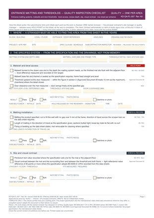 Entrance Matting and Thresholds — Quality Inspection Checklist preview