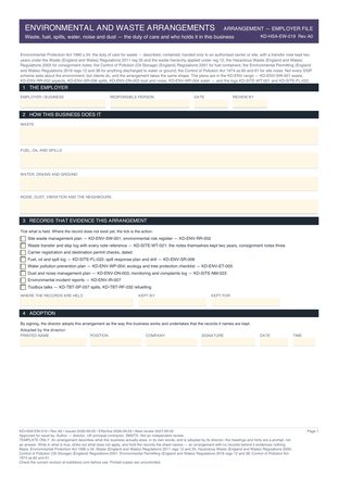 Environmental and Waste Arrangements preview