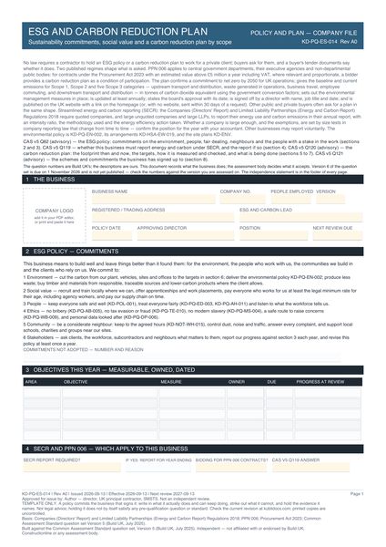 ESG and Carbon Reduction Plan preview