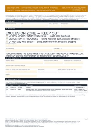 Exclusion Zone — Lifting Operation or Demolition in Progress preview