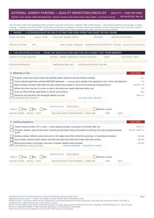 External Joinery Painting — Quality Inspection Checklist preview