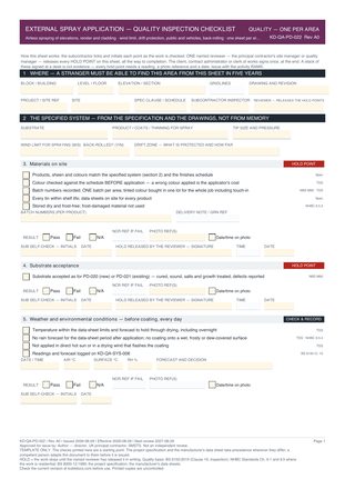 External Spray Application — Quality Inspection Checklist preview