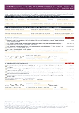 Fire and Acoustic Wall Completion — Quality Inspection Checklist preview