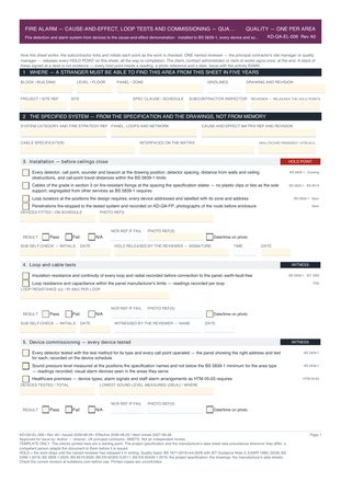 Fire Alarm — Cause-and-Effect, Loop Tests and Commissioning — Quality Inspection Checklist preview