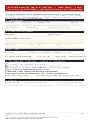 Fire Alarm and Detection Isolation Permit preview