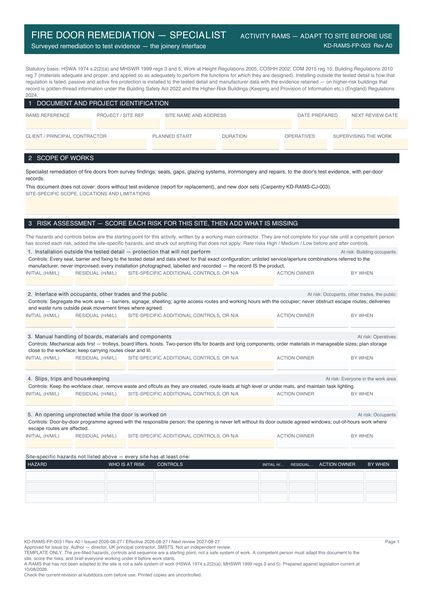 Fire Door Remediation — Specialist preview