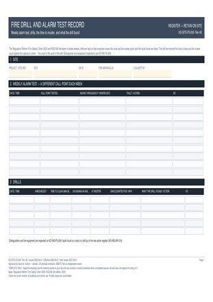 Fire Drill and Alarm Test Record preview