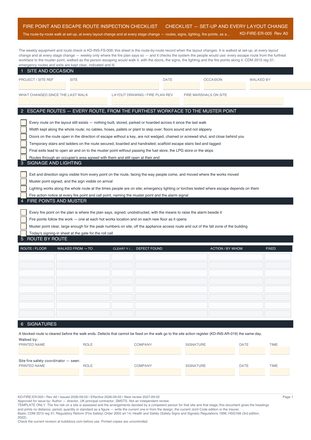 Fire Point and Escape Route Inspection Checklist preview