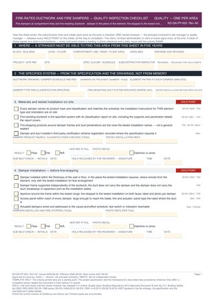 Fire-Rated Ductwork and Fire Dampers — Quality Inspection Checklist preview