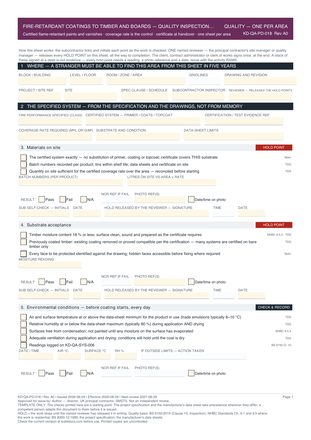 Fire-Retardant Coatings to Timber and Boards — Quality Inspection Checklist preview