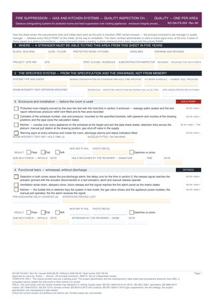Fire Suppression — Gas and Kitchen Systems — Quality Inspection Checklist preview
