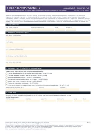 First Aid Arrangements preview