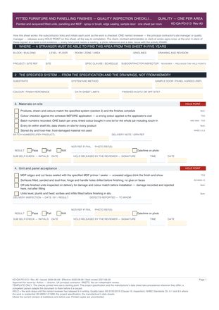 Fitted Furniture and Panelling Finishes — Quality Inspection Checklist preview