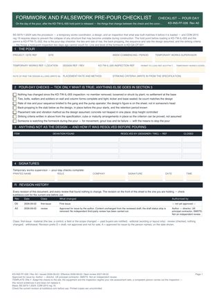 Formwork and Falsework Pre-Pour Checklist preview
