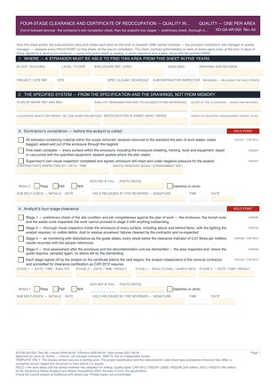 Four-Stage Clearance and Certificate of Reoccupation — Quality Inspection Checklist preview