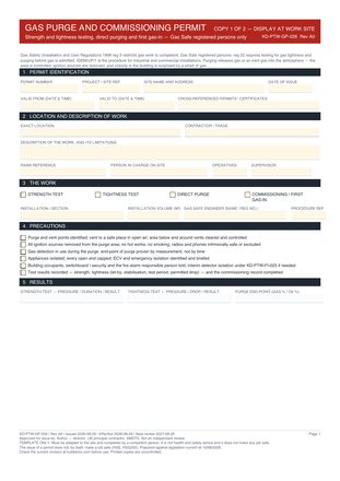Gas Purge and Commissioning Permit preview