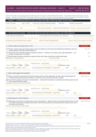 Glazing — Glass Specification, Marks, Drainage and Beads — Quality Inspection Checklist preview