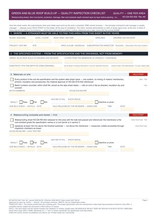 Green and Blue Roof Build-Up — Quality Inspection Checklist preview