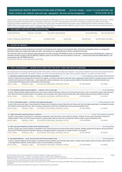 Hazardous Waste Identification and Storage preview
