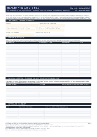 Health and Safety File preview