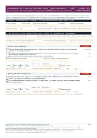 Holding-Down Bolts and Base Grouting — Quality Inspection Checklist preview