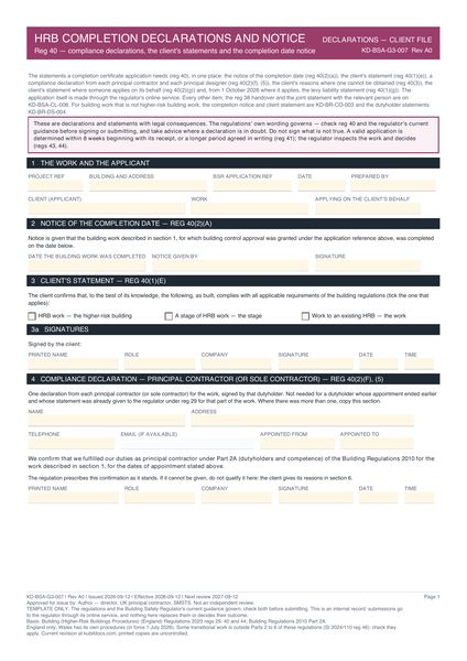 HRB Completion Declarations and Notice preview