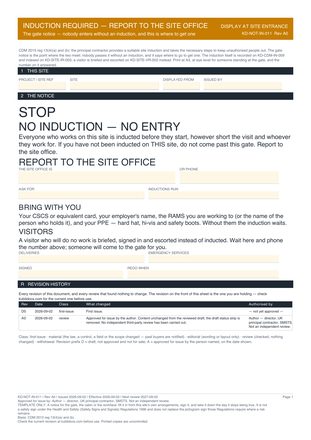 Induction Required — Report to the Site Office preview