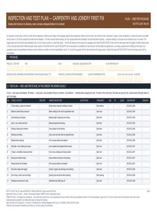 Inspection and Test Plan — Carpentry and Joinery First Fix preview