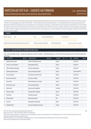 Inspection and Test Plan — Concrete and Formwork preview