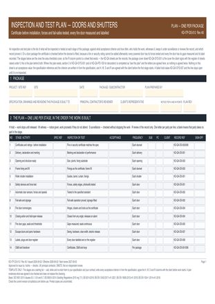 Inspection and Test Plan — Doors and Shutters preview