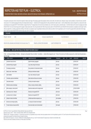 Inspection and Test Plan — Electrical preview