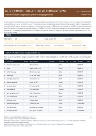 Inspection and Test Plan — External Works and Landscaping preview