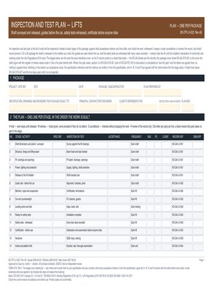 Inspection and Test Plan — Lifts preview