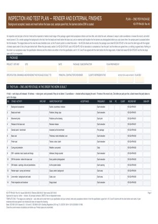 Inspection and Test Plan — Render and External Finishes preview