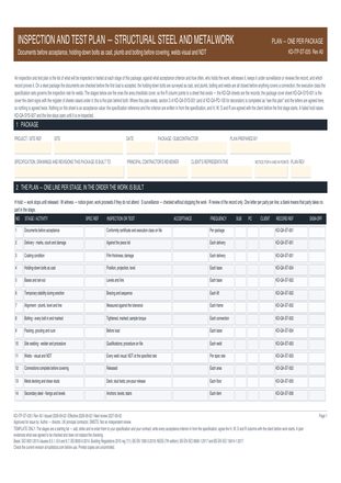 Inspection and Test Plan — Structural Steel and Metalwork preview