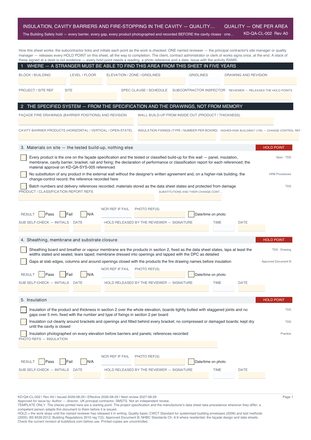 Insulation, Cavity Barriers and Fire-Stopping in the Cavity — Quality Inspection Checklist preview