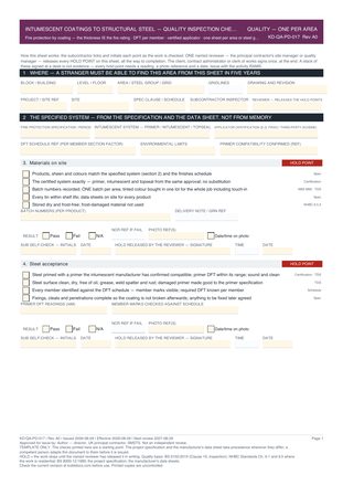 Intumescent Coatings to Structural Steel — Quality Inspection Checklist preview
