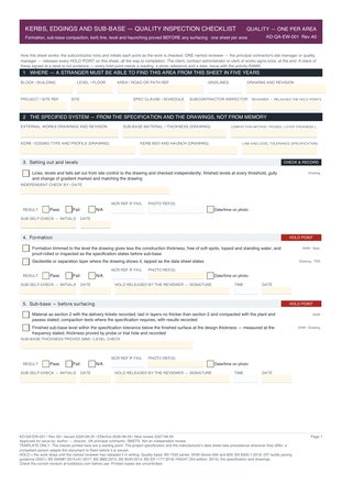 Kerbs, Edgings and Sub-Base — Quality Inspection Checklist preview