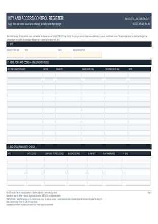 Key and Access Control Register preview