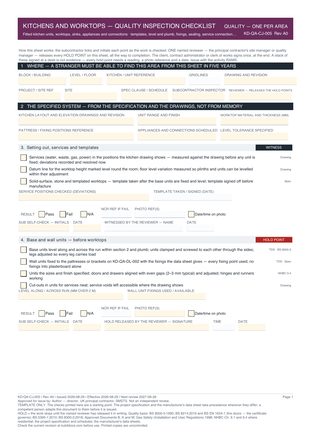 Kitchens and Worktops — Quality Inspection Checklist preview