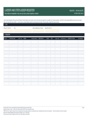 Ladder and Stepladder Register preview