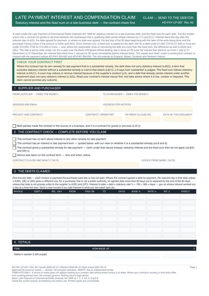 Late Payment Interest and Compensation Claim preview