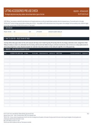 Lifting Accessories Pre-Use Check preview