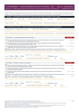 Lifting Equipment — Thorough Examination and Lift Plan Check — Quality Inspection Checklist preview