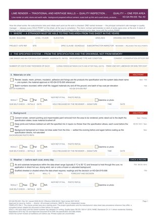 Lime Render — Traditional and Heritage Walls — Quality Inspection Checklist preview