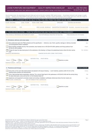 Loose Furniture and Equipment — Quality Inspection Checklist preview