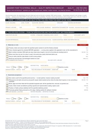 Masonry Paint to External Walls — Quality Inspection Checklist preview