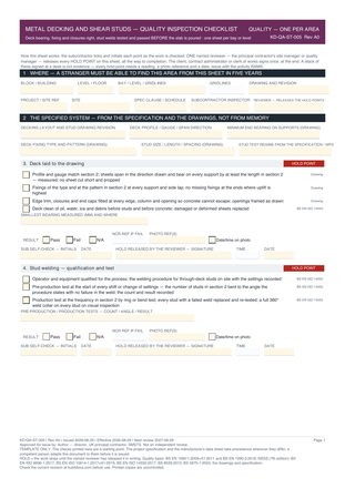 Metal Decking and Shear Studs — Quality Inspection Checklist preview